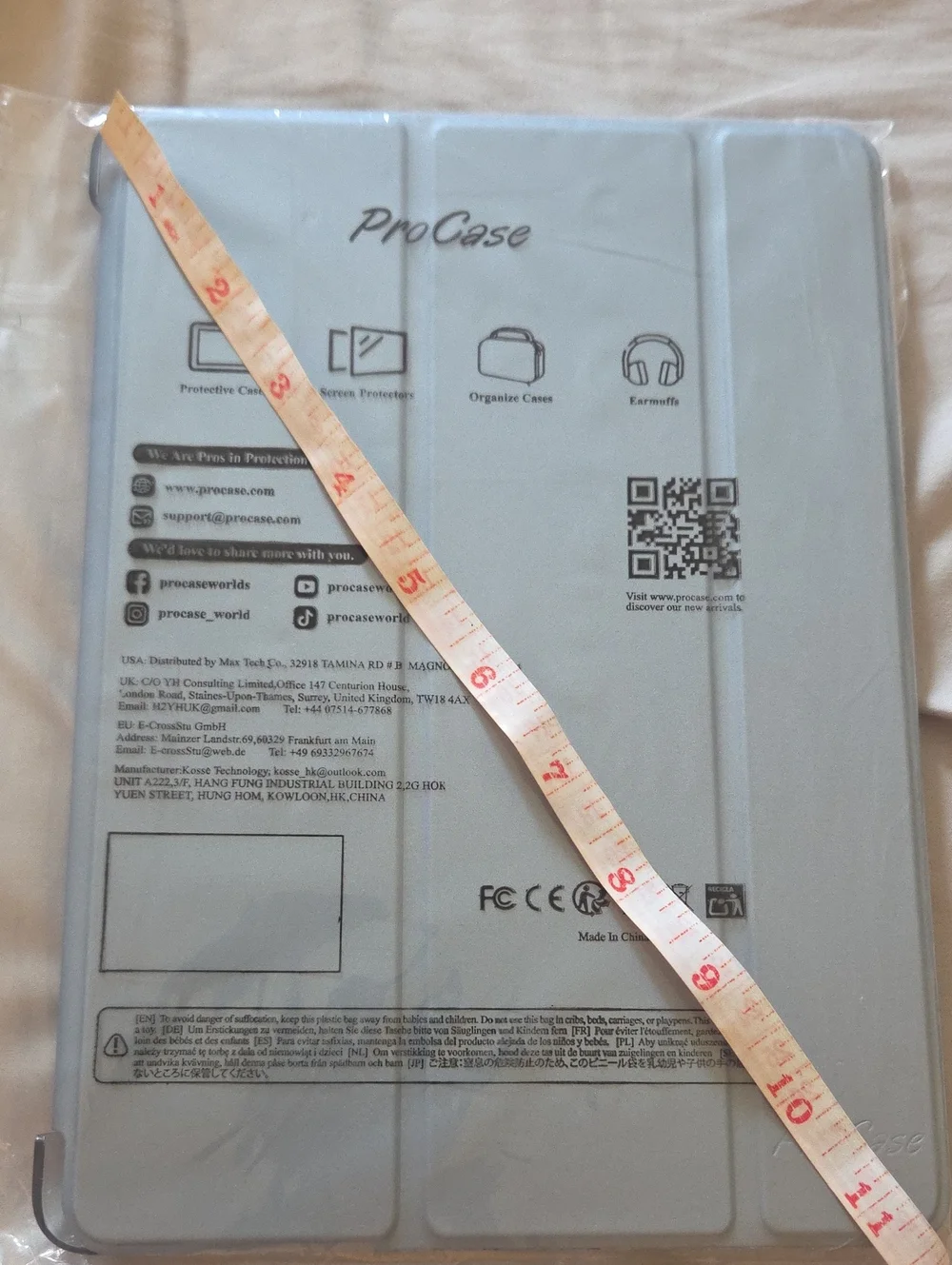 ProCase Light Gray Tablet Folio - Slim Protective Trifold Case